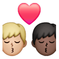 👨🏼‍❤️‍💋‍👨🏿 Emoji Beso - Hombre: Tono De Piel Claro Medio, Hombre: Tono De Piel Oscuro en Samsung One UI 6.1.