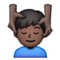 💆🏿‍♂️ Emoji Mann, der eine Kopfmassage bekommt: dunkle Hautfarbe Samsung One UI 6.1.