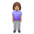 🧍🏽‍♀️ Emoji stehende Frau: mittlere Hautfarbe Samsung One UI 6.1.