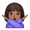 🙅🏾‍♀️ Emoji Mujer Haciendo El Gesto De «no»: Tono De Piel Oscuro Medio en Samsung One UI 6.1.