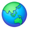🌏 Emoji Globus mit Asien und Australien Samsung One UI 6.1.