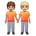 🧑🏽‍🤝‍🧑🏼 Emoji sich an den Händen haltende Personen: mittlere Hautfarbe, mittelhelle Hautfarbe Samsung One UI 6.1.