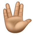 🖖🏽 Emoji vulkanischer Gruß: mittlere Hautfarbe Samsung One UI 6.1.