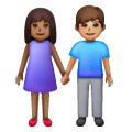 👩🏾‍🤝‍👨🏽 Emoji Homem E Mulher De Mãos Dadas: Pele Morena Escura E Pele Morena na Samsung One UI 6.1.