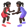 🤼🏿‍♀️ Emoji ringende Frauen, dunkle Hautfarbe Samsung One UI 6.1.