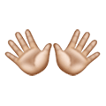 👐🏼 Emoji Manos Abiertas: Tono De Piel Claro Medio en Samsung One UI 6.1.