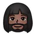 Emoji 🧔🏿‍♀️ Uomo Con La Barba Carnagione Scura su Samsung One UI 6.1.