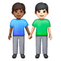👨🏾‍🤝‍👨🏻 Emoji händchenhaltende Männer: mitteldunkle Hautfarbe, helle Hautfarbe Samsung One UI 6.1.