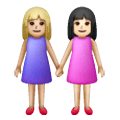 Émoji 👩🏼‍🤝‍👩🏻 Deux Femmes Se Tenant La Main : Peau Moyennement Claire Et Peau Claire sur Samsung One UI 6.1.