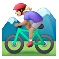 🚵🏼‍♀️ Emoji Mountainbikerin: mittelhelle Hautfarbe Samsung One UI 6.1.