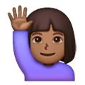 🙋🏾‍♀️ Emoji Mujer Con La Mano Levantada: Tono De Piel Oscuro Medio en Samsung One UI 6.1.