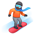 Emoji 🏂🏿 Persona Sullo Snowboard: Carnagione Scura su Samsung One UI 6.1.
