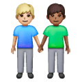 👨🏼‍🤝‍👨🏾 Emoji händchenhaltende Männer: mittelhelle Hautfarbe, mitteldunkle Hautfarbe Samsung One UI 6.1.