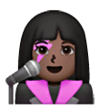 👩🏿‍🎤 Emoji Cantante Mujer: Tono De Piel Oscuro en Samsung One UI 6.1.