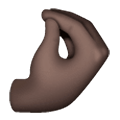 🤌🏿 Emoji zusammengedrückte Finger: dunkle Hautfarbe Samsung One UI 6.1.