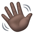 👋🏿 Emoji Mano Saludando: Tono De Piel Oscuro en Samsung One UI 6.1.
