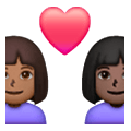 👩🏾‍❤️‍👩🏿 Emoji Pareja Enamorada - Mujer: Tono De Piel Oscuro Medio, Mujer: Tono De Piel Oscuro en Samsung One UI 6.1.