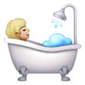 🛀🏼 Emoji Persona En La Bañera: Tono De Piel Claro Medio en Samsung One UI 6.1.