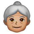 Émoji 👵🏽 Femme âgée : Peau Légèrement Mate sur Samsung One UI 6.1.
