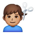 💇🏽‍♂️ Emoji Mann beim Haareschneiden: mittlere Hautfarbe Samsung One UI 6.1.