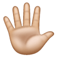 🖐🏼 Emoji Mano Abierta: Tono De Piel Claro Medio en Samsung One UI 6.1.