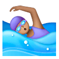 🏊🏽‍♀️ Emoji Mujer Nadando: Tono De Piel Medio en Samsung One UI 6.1.