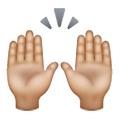 🙌🏼 Emoji zwei erhobene Handflächen: mittelhelle Hautfarbe Samsung One UI 6.1.