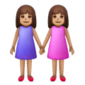 👭🏽 Emoji Mujeres De La Mano: Tono De Piel Medio en Samsung One UI 6.1.