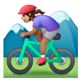 🚵🏽‍♀️ Emoji Mountainbikerin: mittlere Hautfarbe Samsung One UI 6.1.