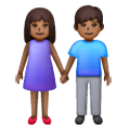 👫🏾 Emoji Mann und Frau halten Hände: mitteldunkle Hautfarbe Samsung One UI 6.1.