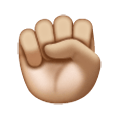 ✊🏼 Emoji erhobene Faust: mittelhelle Hautfarbe Samsung One UI 6.1.