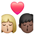 👩🏼‍❤️‍💋‍👨🏿 Emoji sich küssendes Paar - Frau: mittelhelle Hautfarbe, Mann: dunkle Hautfarbe Samsung One UI 6.1.