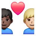 👨🏿‍❤️‍👨🏼 Emoji Liebespaar - Mann: dunkle Hautfarbe, Mann: mittelhelle Hautfarbe Samsung One UI 6.1.