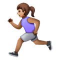 🏃🏽‍♀️ Emoji Mujer Corriendo: Tono De Piel Medio en Samsung One UI 6.1.