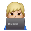 👨🏼‍💻 Emoji Tecnólogo: Tono De Piel Claro Medio en Samsung One UI 6.1.