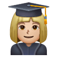 👩🏼‍🎓 Emoji Estudiante Mujer: Tono De Piel Claro Medio en Samsung One UI 6.1.