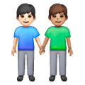 👨🏻‍🤝‍👨🏽 Emoji Dois Homens De Mãos Dadas: Pele Clara E Pele Morena na Samsung One UI 6.1.