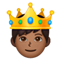 🤴🏾 Emoji Príncipe: Pele Morena Escura na Samsung One UI 6.1.