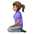 Emoji 🧎🏽‍♀️ Donna Inginocchiata: Carnagione Olivastra su Samsung One UI 6.1.