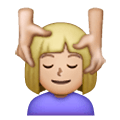 💆🏼‍♀️ Emoji Frau, die eine Kopfmassage bekommt: mittelhelle Hautfarbe Samsung One UI 6.1.