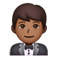 🤵🏾‍♂️ Emoji Mann im Tuxedo: mitteldunkle Hautfarbe Samsung One UI 6.1.