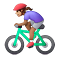 Émoji 🚴🏽‍♀️ Cycliste Femme : Peau Légèrement Mate sur Samsung One UI 6.1.