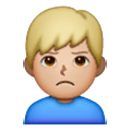 🙎🏼‍♂️ Emoji Hombre Haciendo Pucheros: Tono De Piel Claro Medio en Samsung One UI 6.1.