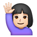 🙋🏻‍♀️ Emoji Frau mit erhobenem Arm: helle Hautfarbe Samsung One UI 6.1.