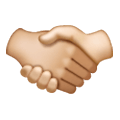 🫱🏼‍🫲🏻 Emoji Handschlag: mittelhelle Hautfarbe, helle Hautfarbe Samsung One UI 6.1.
