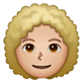 👩🏼‍🦱 Emoji Frau: mittelhelle Hautfarbe, lockiges Haar Samsung One UI 6.1.
