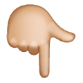 👇🏼 Emoji Dorso De Mano Con índice Hacia Abajo: Tono De Piel Claro Medio en Samsung One UI 6.1.