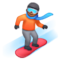 🏂🏾 Emoji Practicante De Snowboard: Tono De Piel Oscuro Medio en Samsung One UI 6.1.