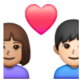 Émoji 👨🏽‍❤️‍👩🏻 Couple Avec Cœur - Homme: Peau Légèrement Mate, Femme: Peau Claire sur Samsung One UI 6.1.
