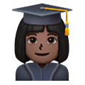 👩🏿‍🎓 Emoji Estudiante Mujer: Tono De Piel Oscuro en Samsung One UI 6.1.
